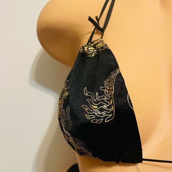 High waist multicolored two piece exotic dancewear set. | Exotic Dancewear - Picture 5 of 7